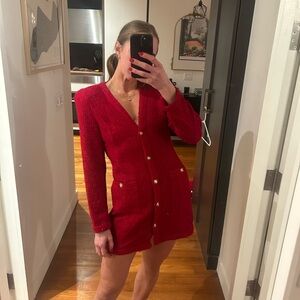Valentino Red Button-Up Cardigan vintage